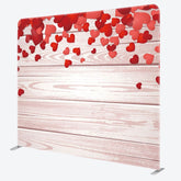 Aperturee - Aperturee Red Hearts White Wooden Texture Valentines Day Backdrop